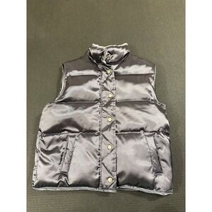 Gap Kids Gray Vintage Down Vest Fleece‎ Lined Size Large Adult Small